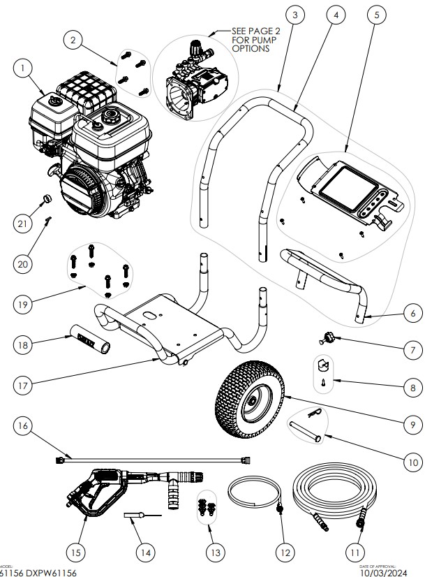 DEWALT 4400 psi pressure washer model 61156 replacement parts